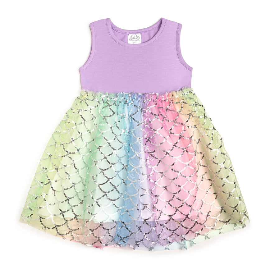 Lavander Rainbow Mermaid Tutu Dress