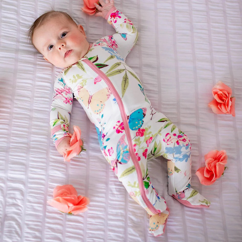 Florals Butterfly Footie