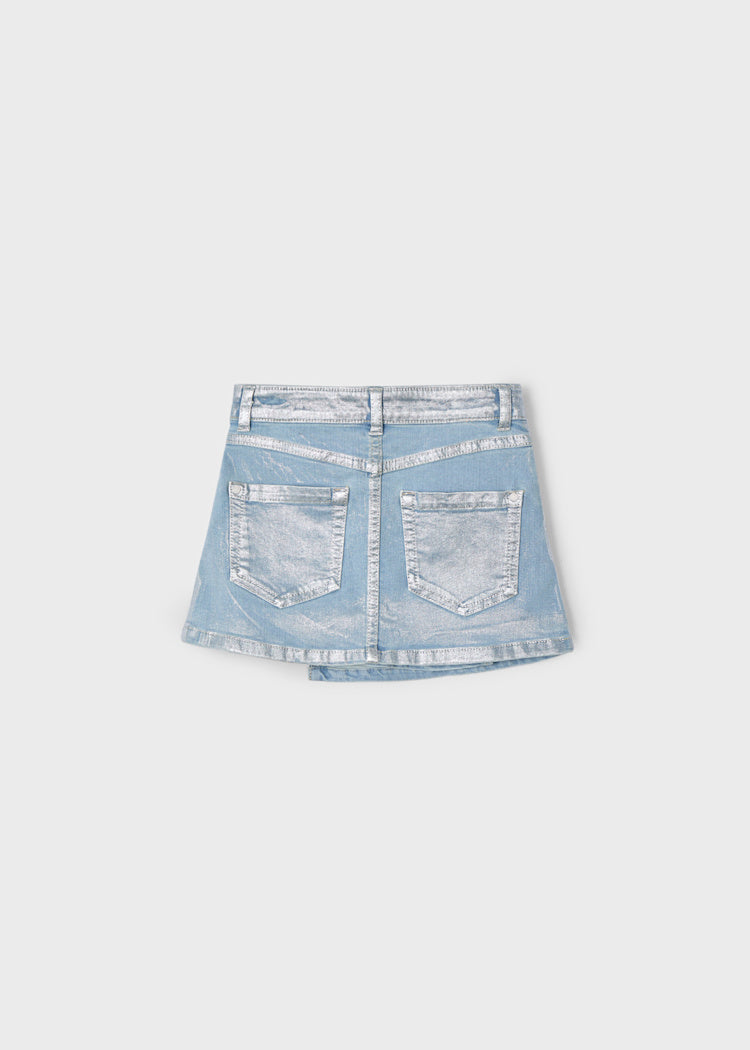 3902 Denim Shimmer Pleated Skirt