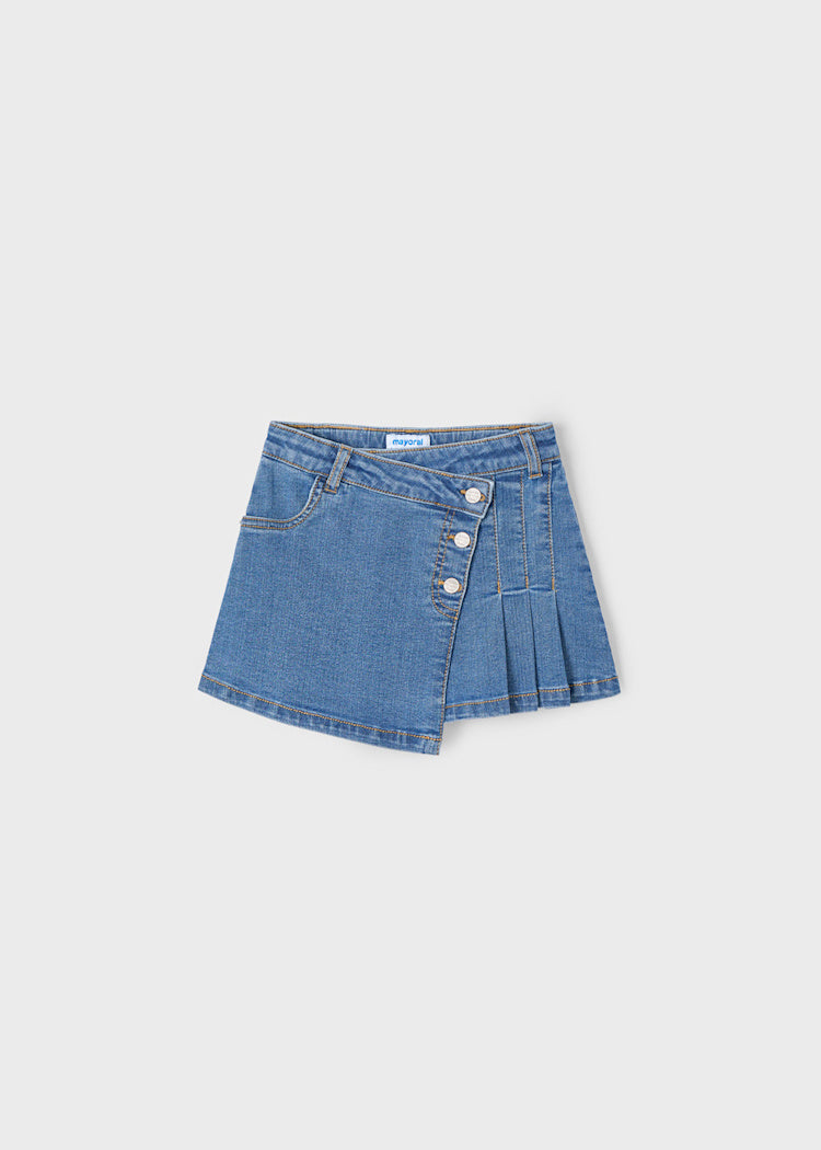 3902 Med Wash Pleated Skirt