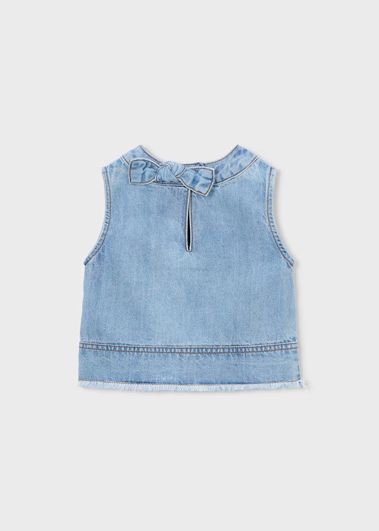 Sleeveless Light Denim Top