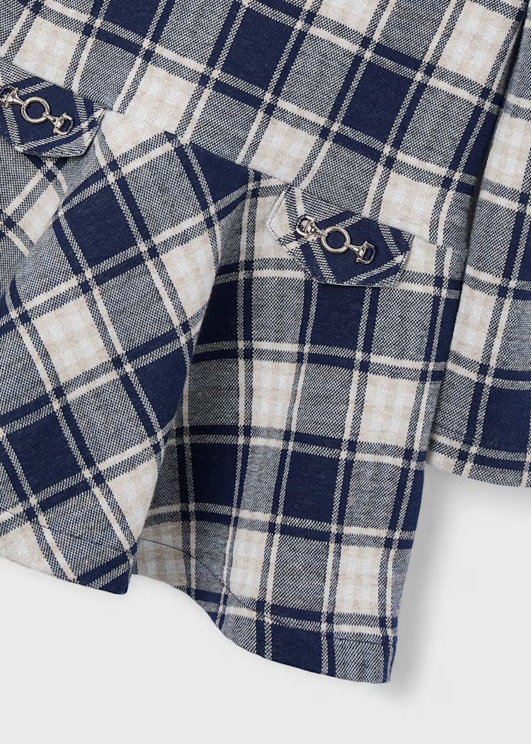 Navy Plaid Knit Dress