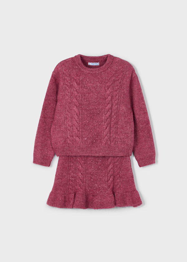 4934 Cherry Mix Sweater Skirt Set