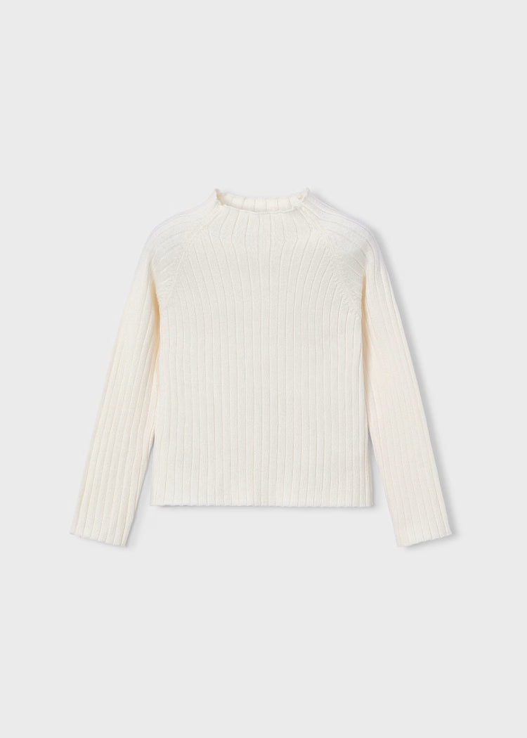 Mock Neck Knit Sweater Ivory