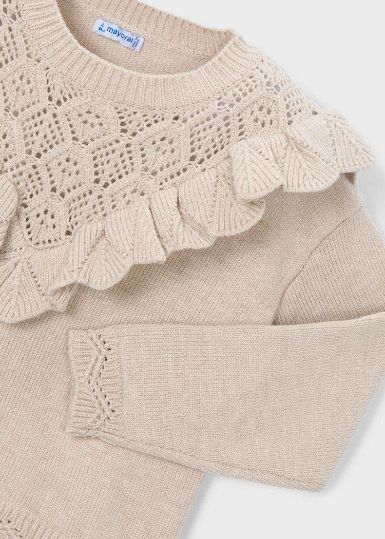 Sesame Openwork Knit Sweater