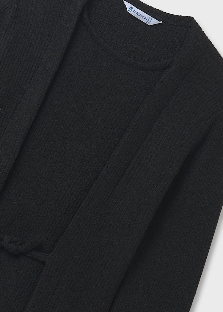 Black Rib Knit Top