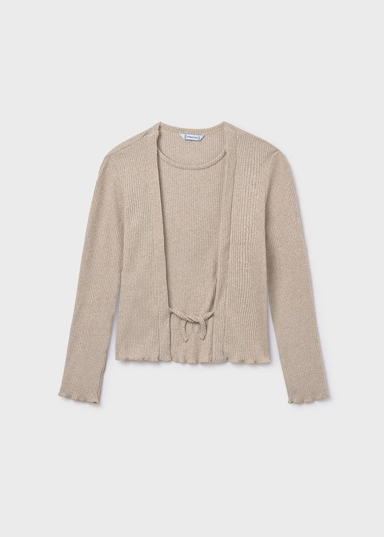 Sesame Heather Rib Knit Top