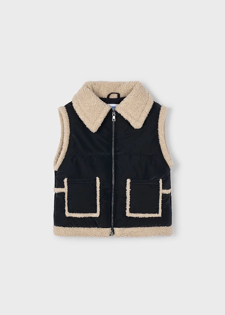 Sherpa Vest Pockets Black