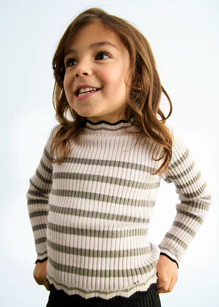 Sage Taupe Striped Sweater