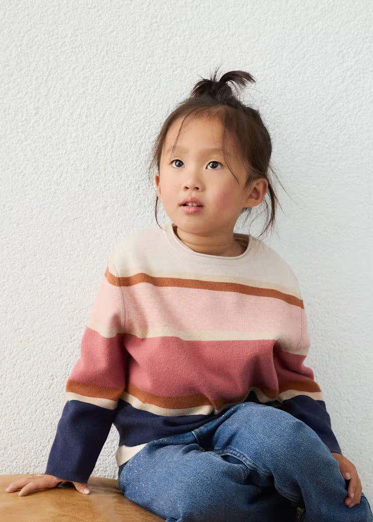 Mauve Glitter Stripe Sweater