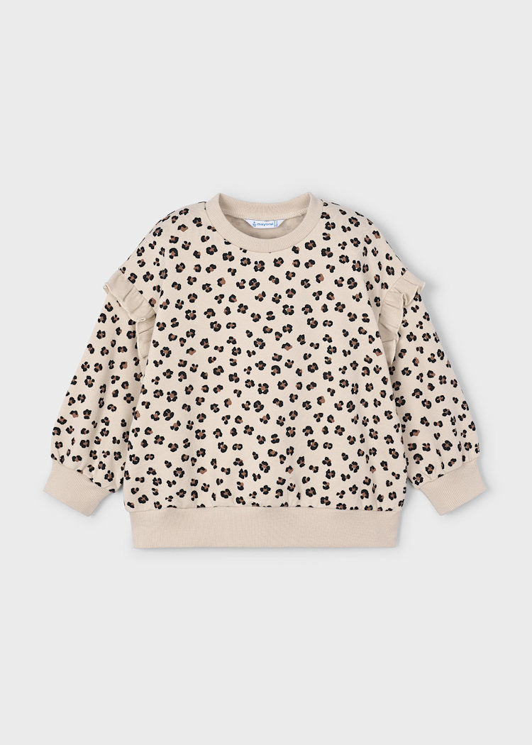 Cheetah Ruffle Sleeve Sweatshirt
