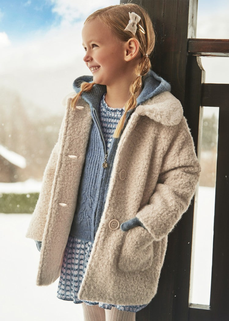 4487 Teddy Coat Faux Fur Collar