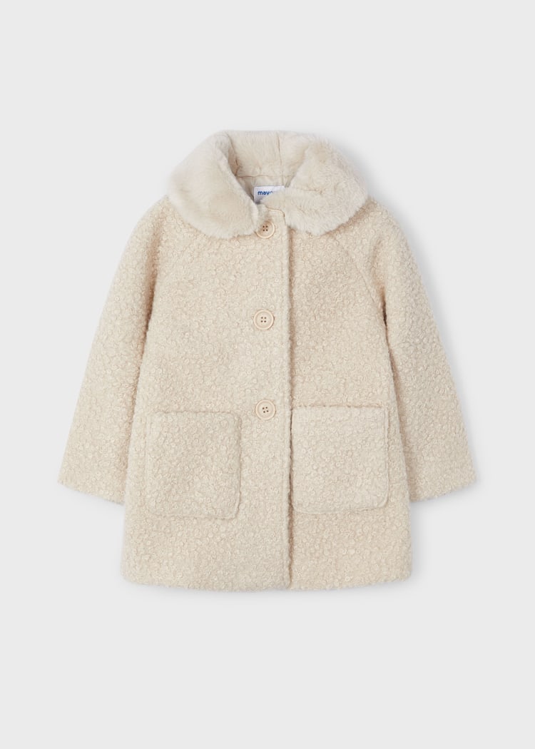 4487 Teddy Coat Faux Fur Collar