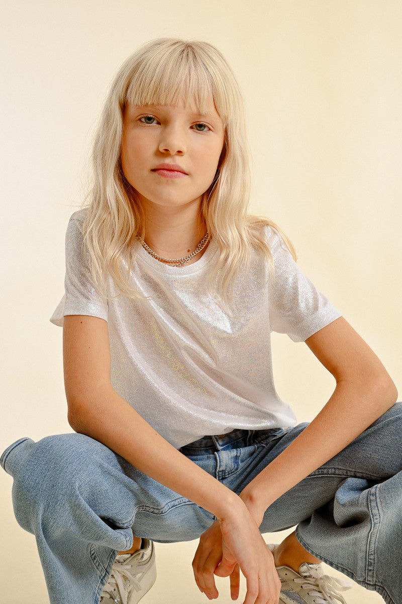 Iridescent White Tee