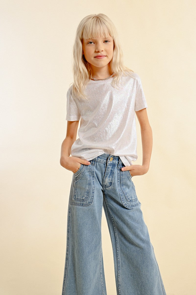 Iridescent White Tee