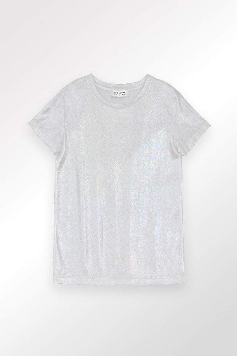 Iridescent White Tee