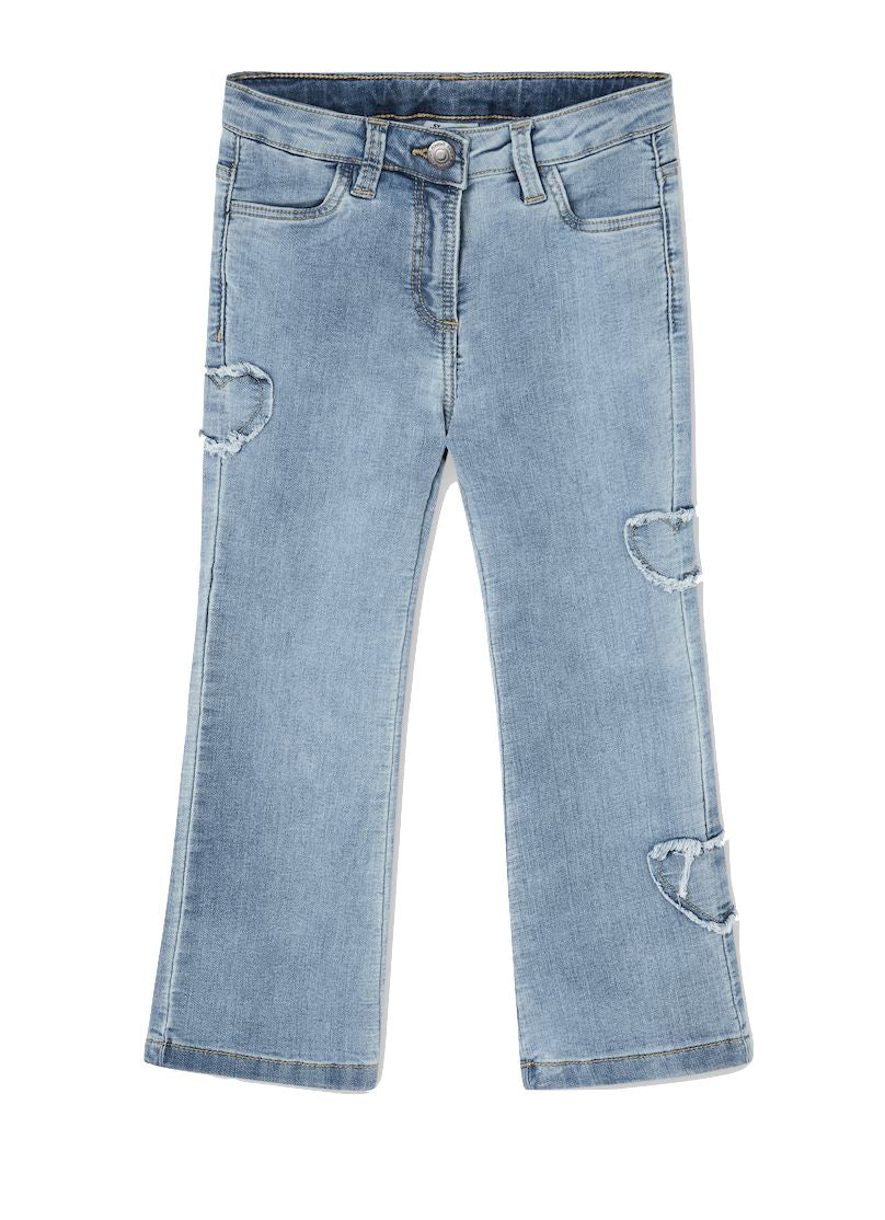 Denim Heart Patch Work Pant
