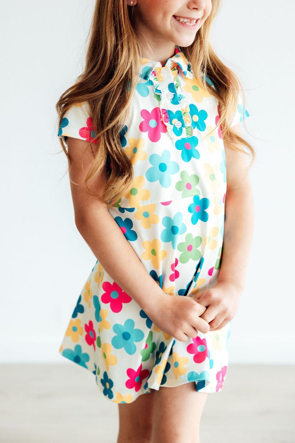 Groovy Blooms SS Polo Dress