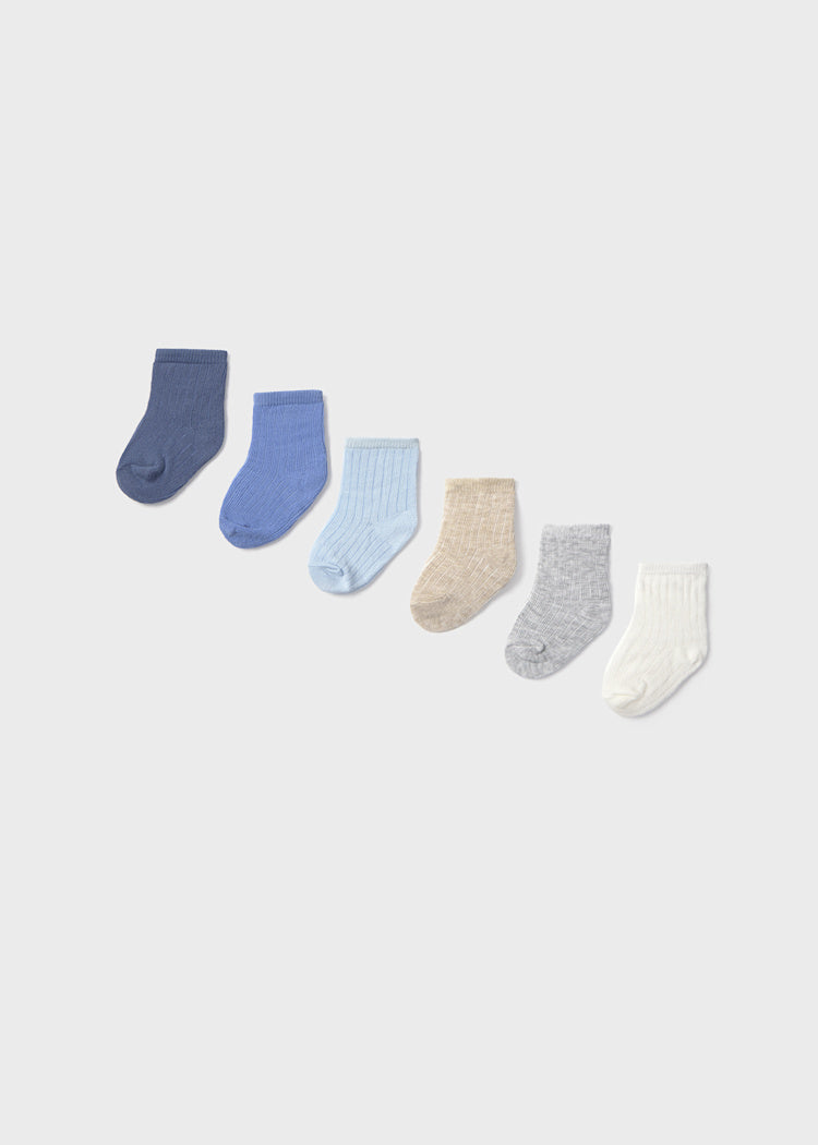 9918 6 Pack Blue Socks