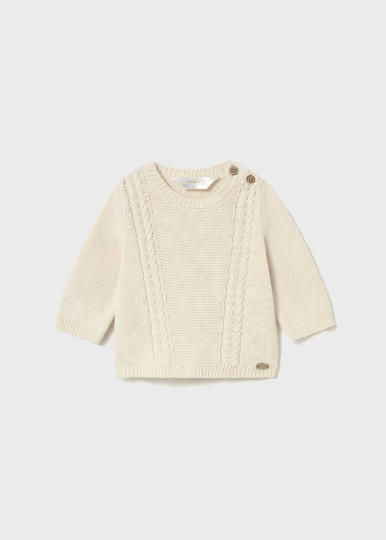Ecru Baby Boy Soft Sweater