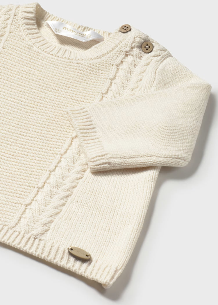 Ecru Baby Boy Soft Sweater