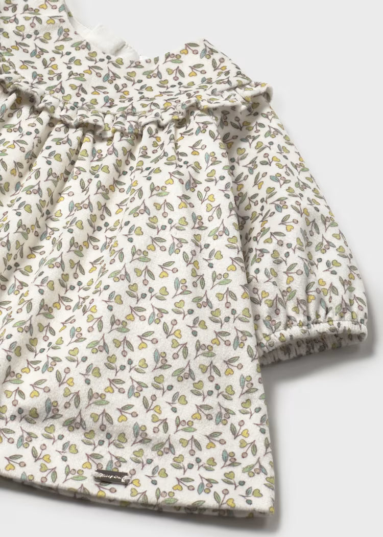 Olive Vine Velvet Printed Dress
