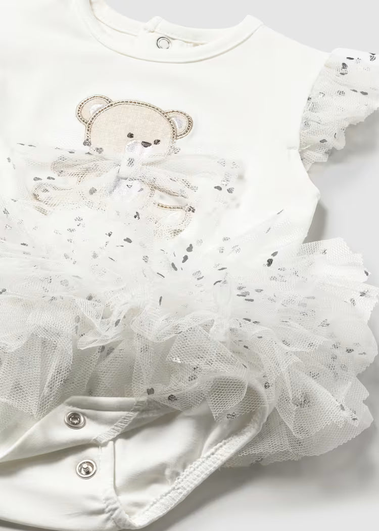 Natural Tulle Bodysuit with Headband Set