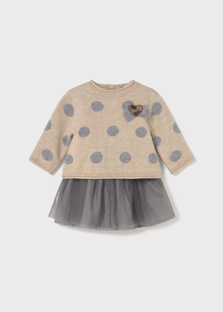 Grey Dot Tulle Dress