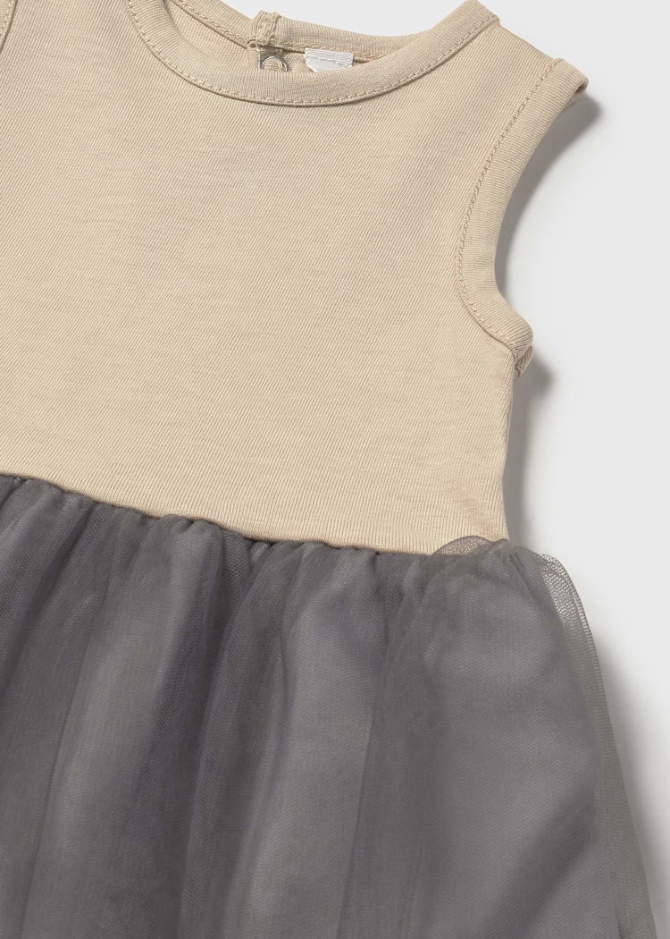 Grey Dot Tulle Dress