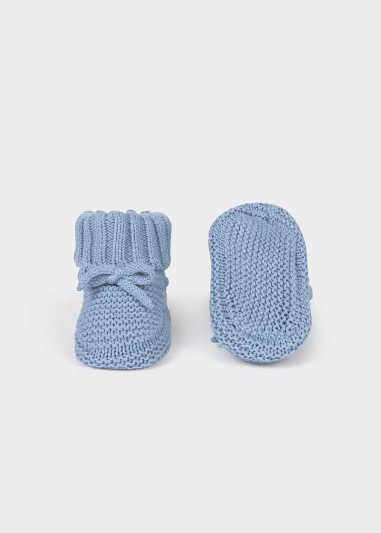 Slate Blue Knit Booties