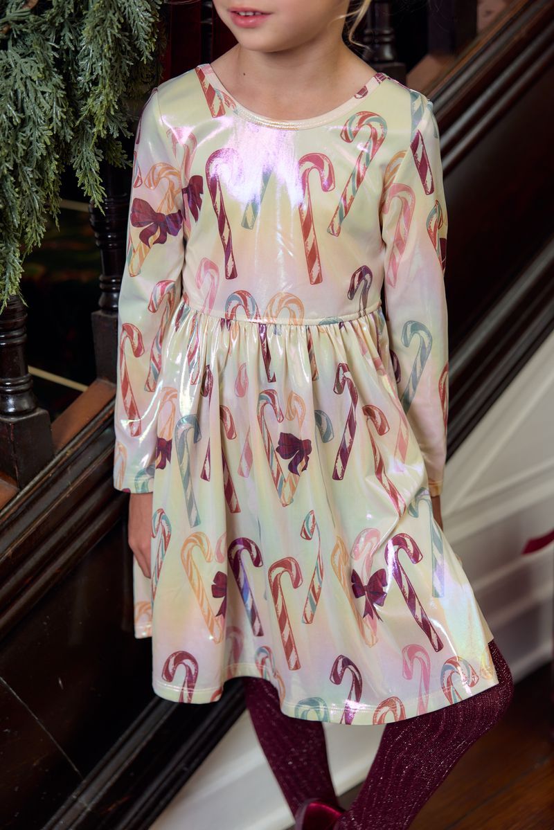 Antique Candy Cane Lame Steph Dress