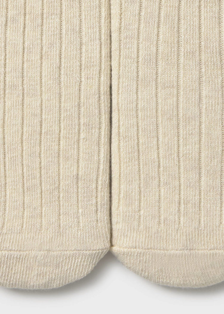 Sand Ribbed Tights