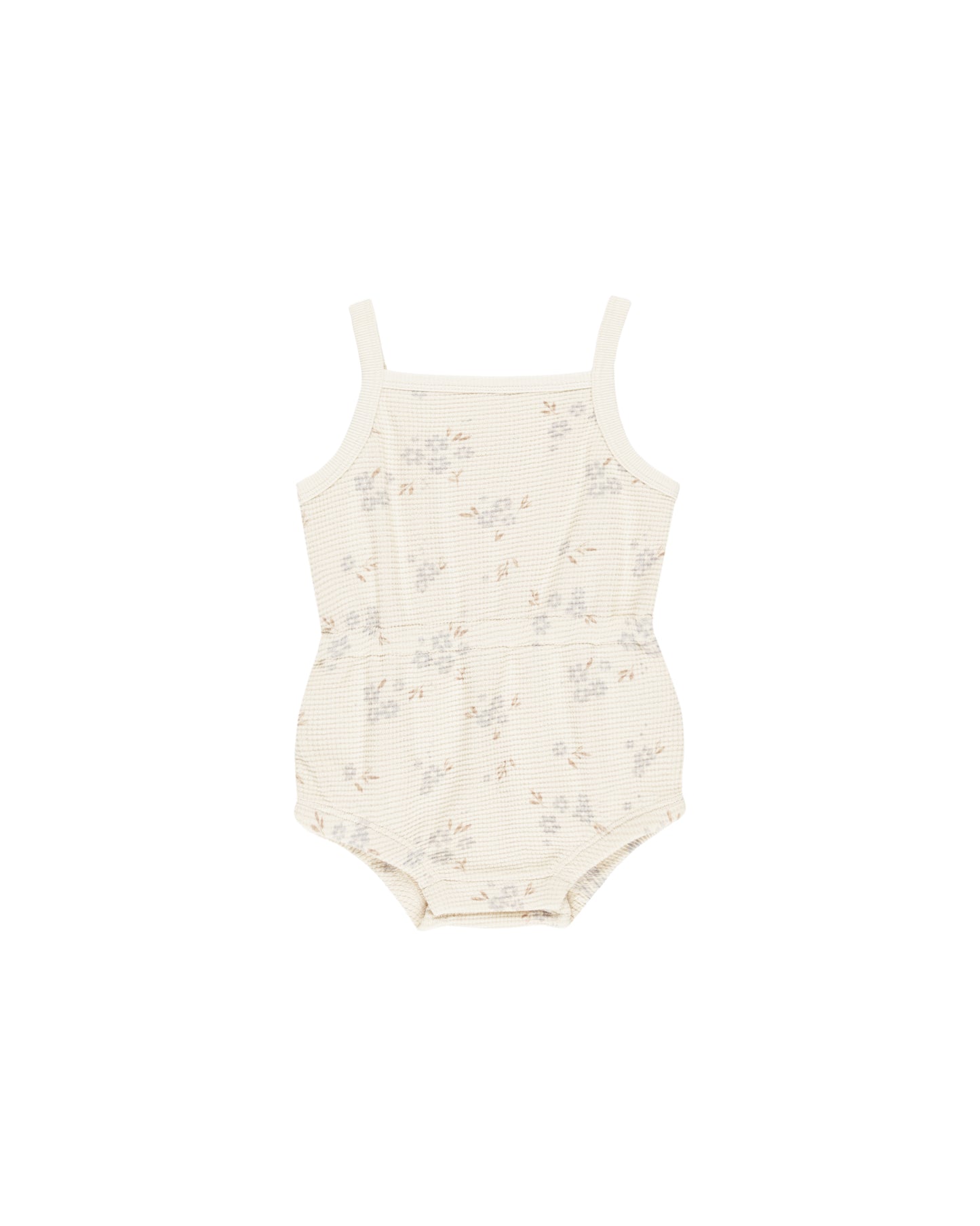 Blue Ditsy Waffle Sinch Romper