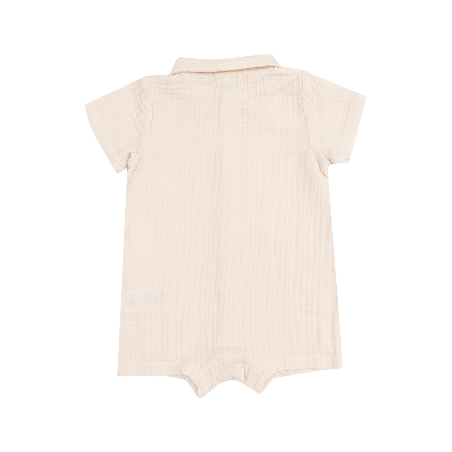 Muslin White Swan Button Down Polo Shortie