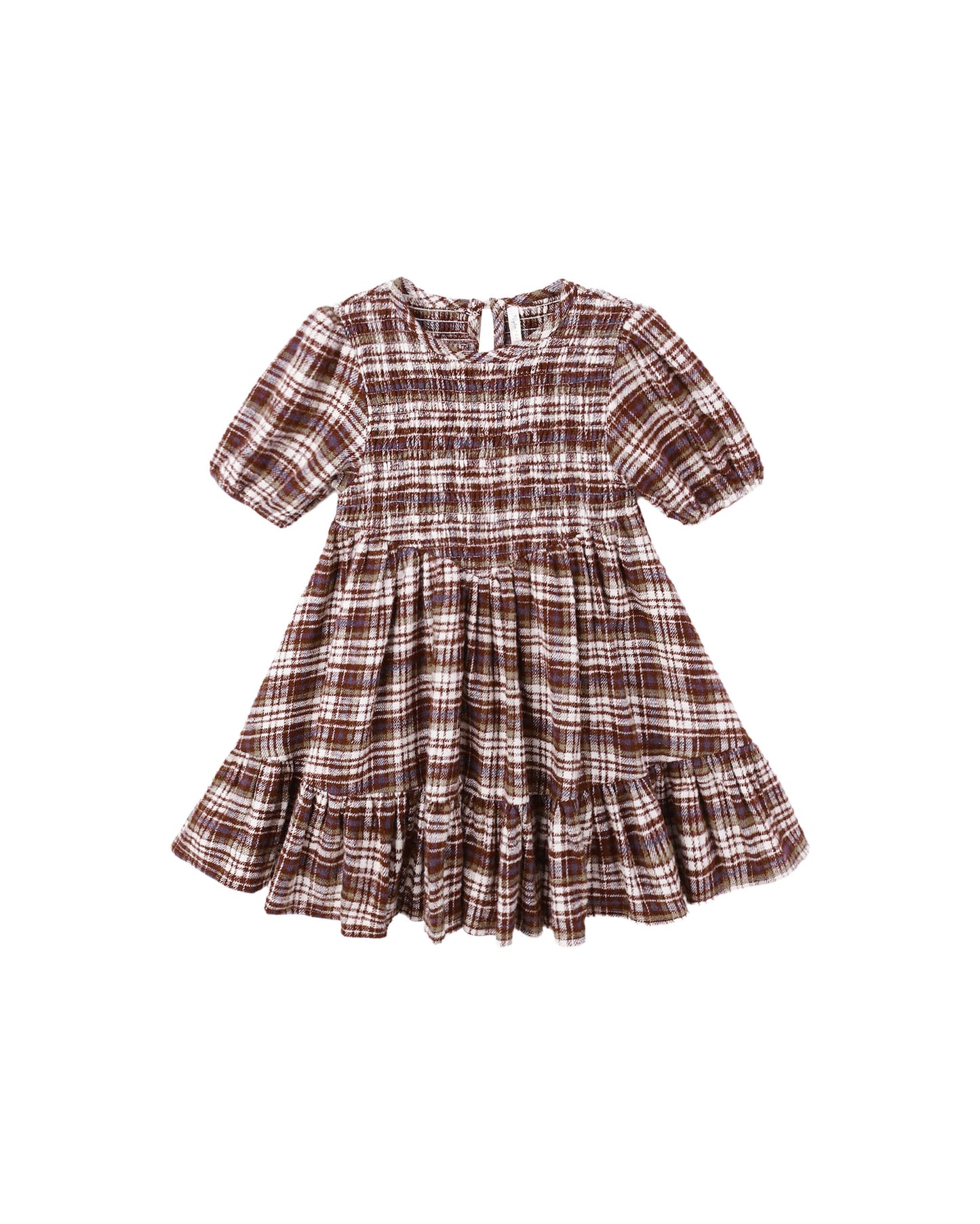 India Dress Burgundy Plaid