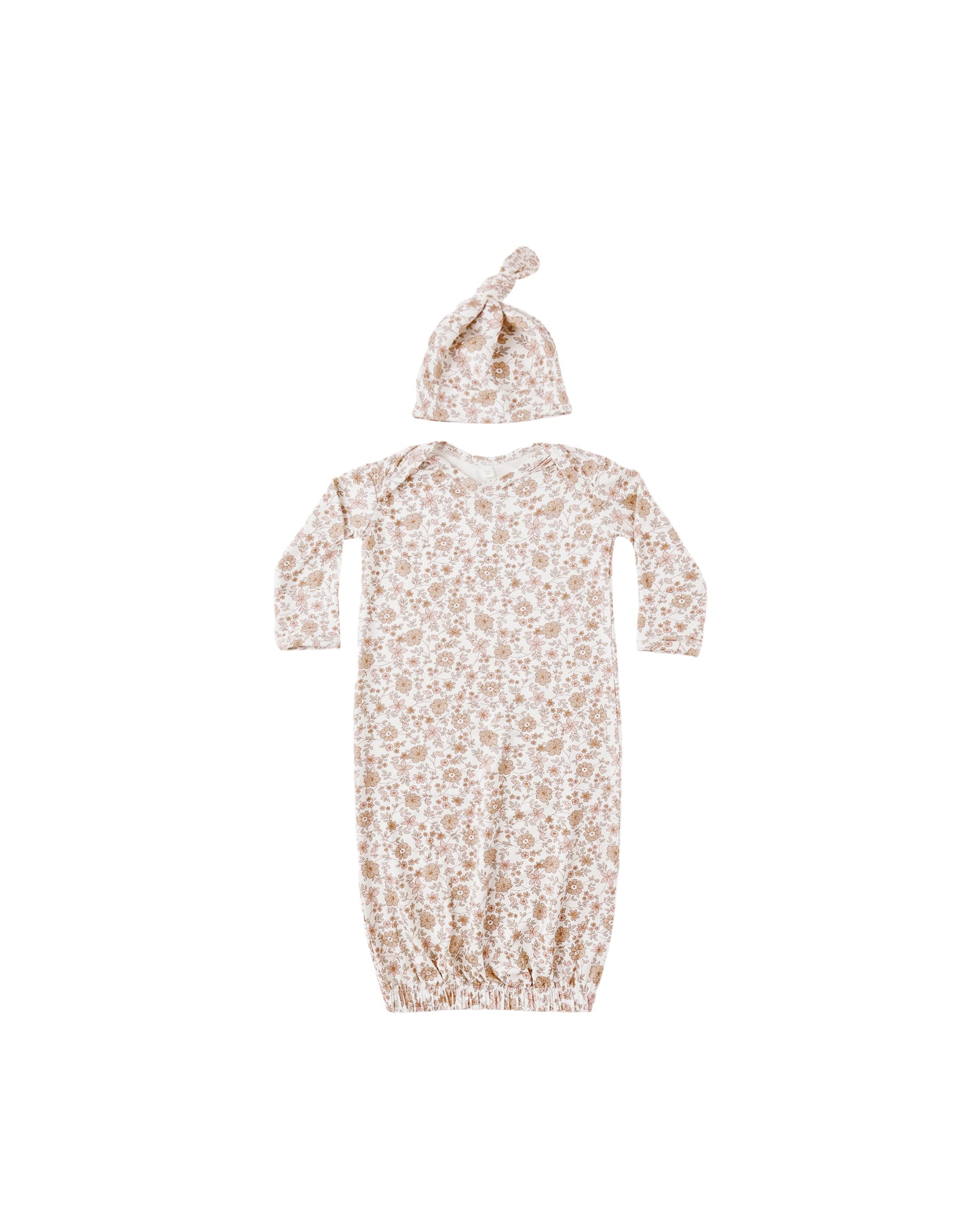 Bamboo Baby Gown Hat Set Bloom