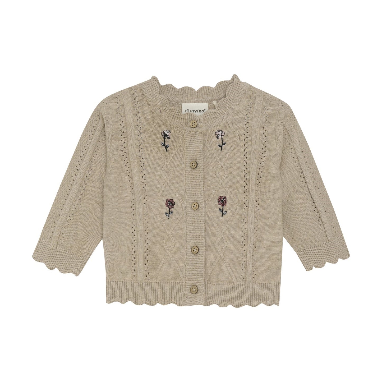 Beige Melange Knit Cardigan