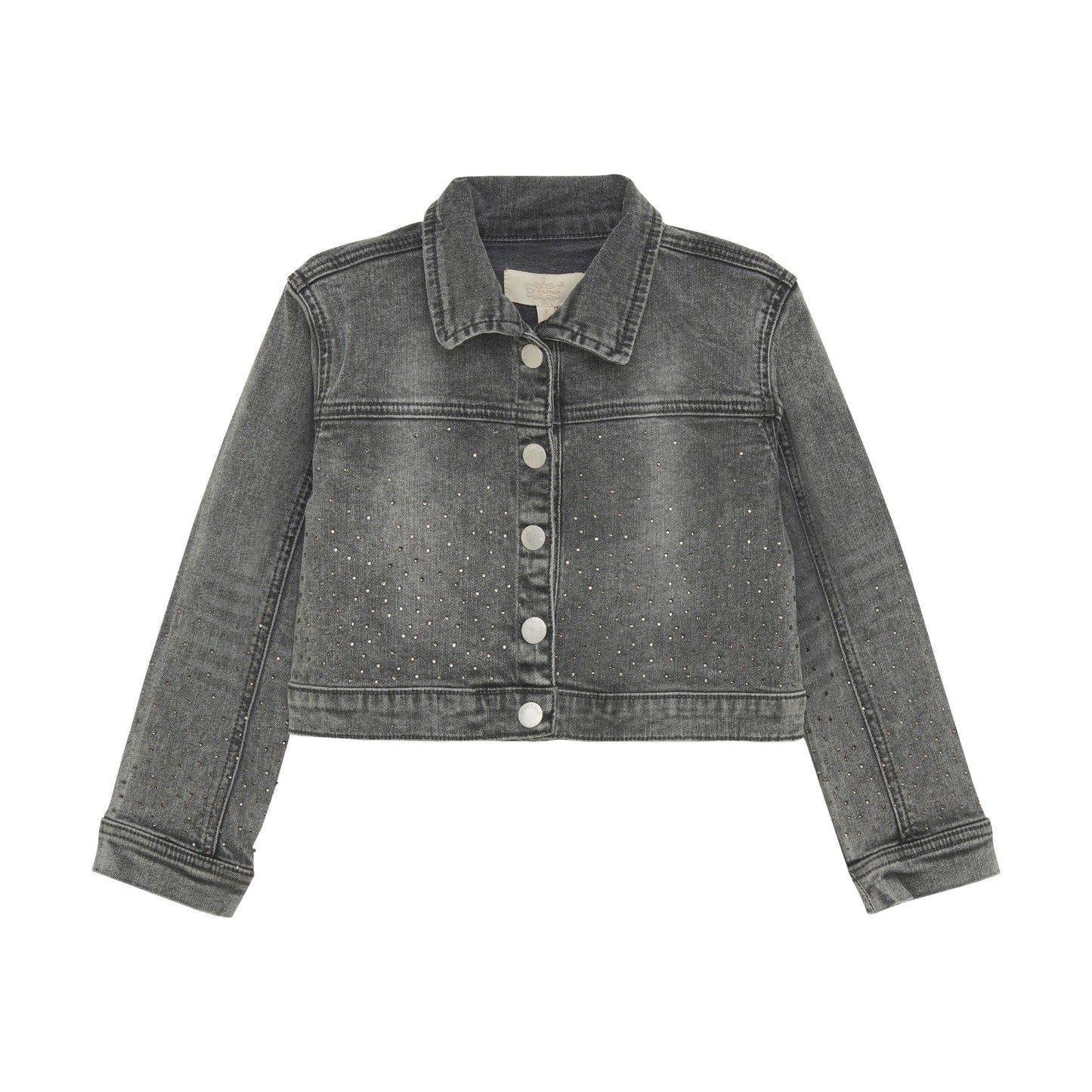 Light Grey Denim Rhinestone Jacket