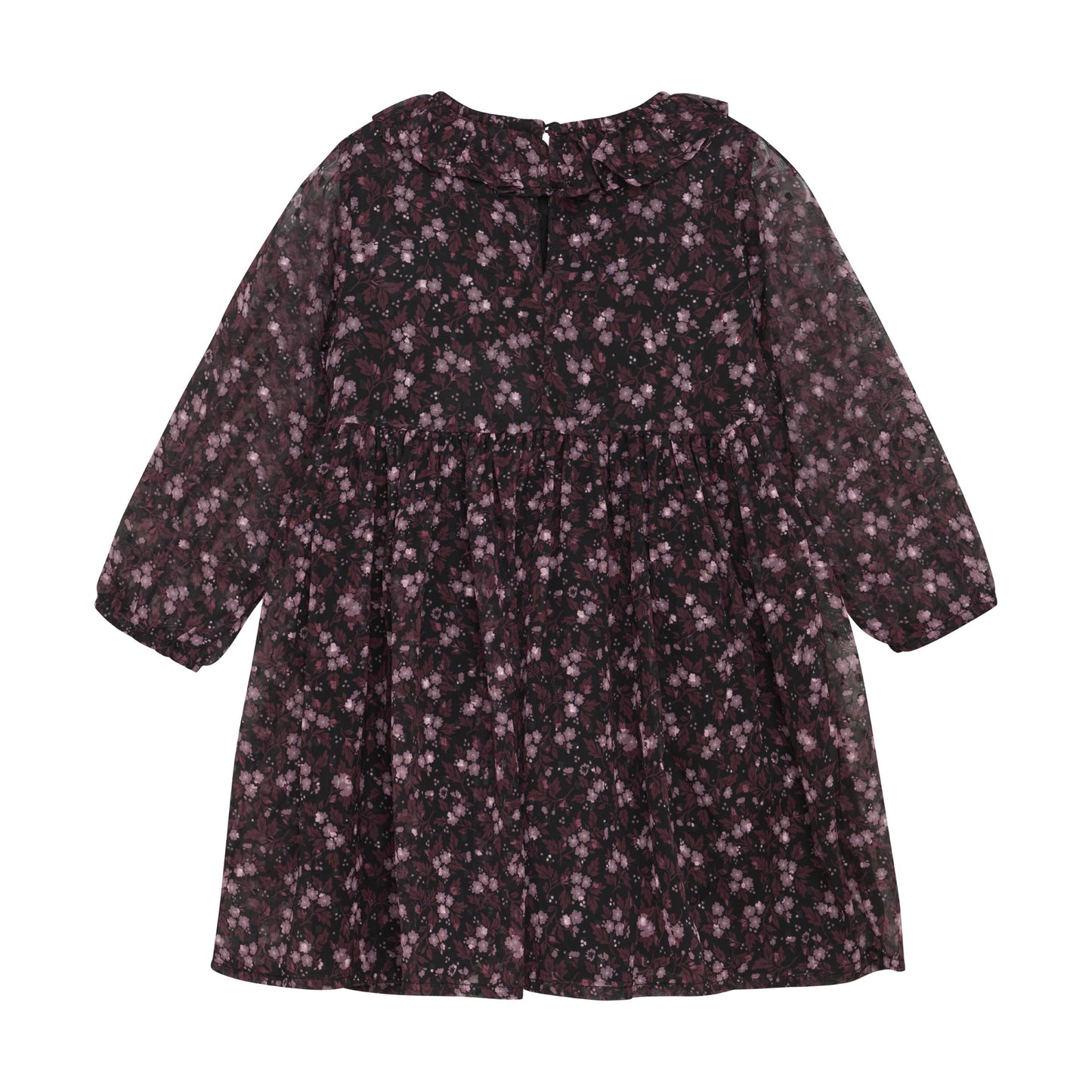 Black Dobby Flower Dress