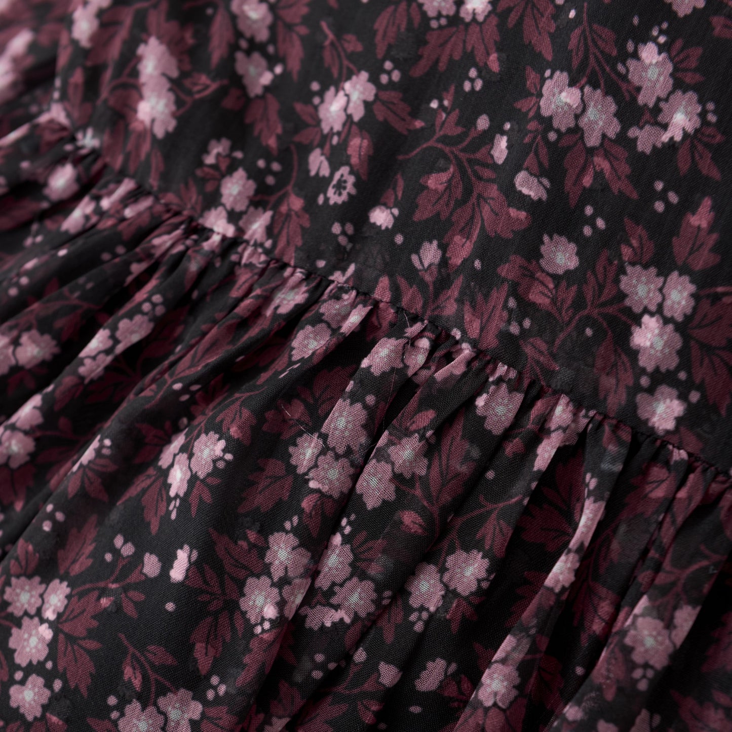 Black Dobby Flower Dress