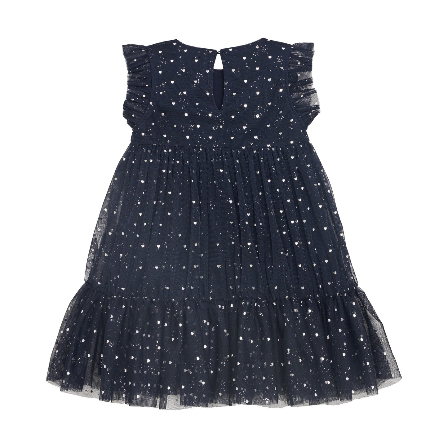 Navy Shimmer Mesh Dress