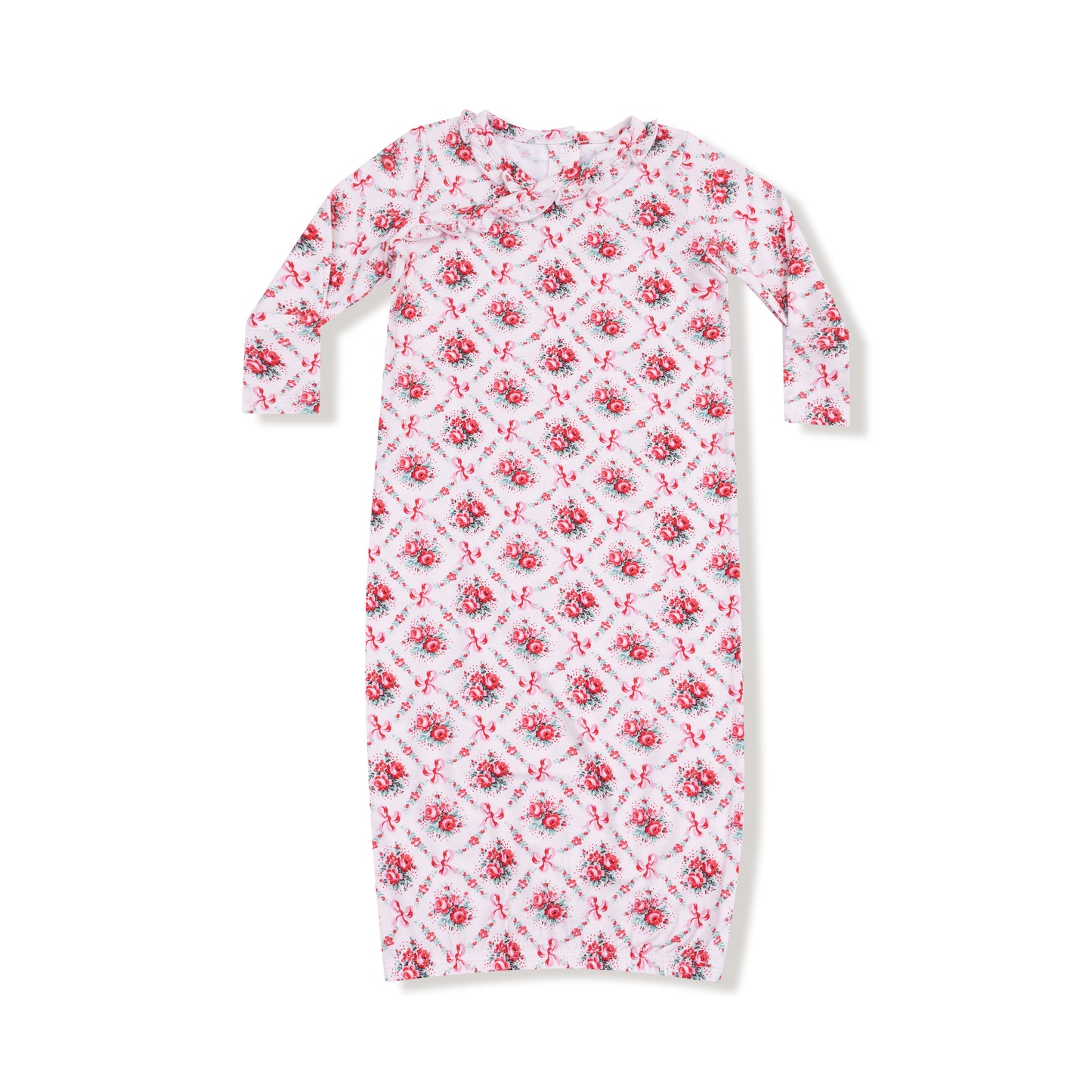 Rose Bow Lattice Kimono Gown