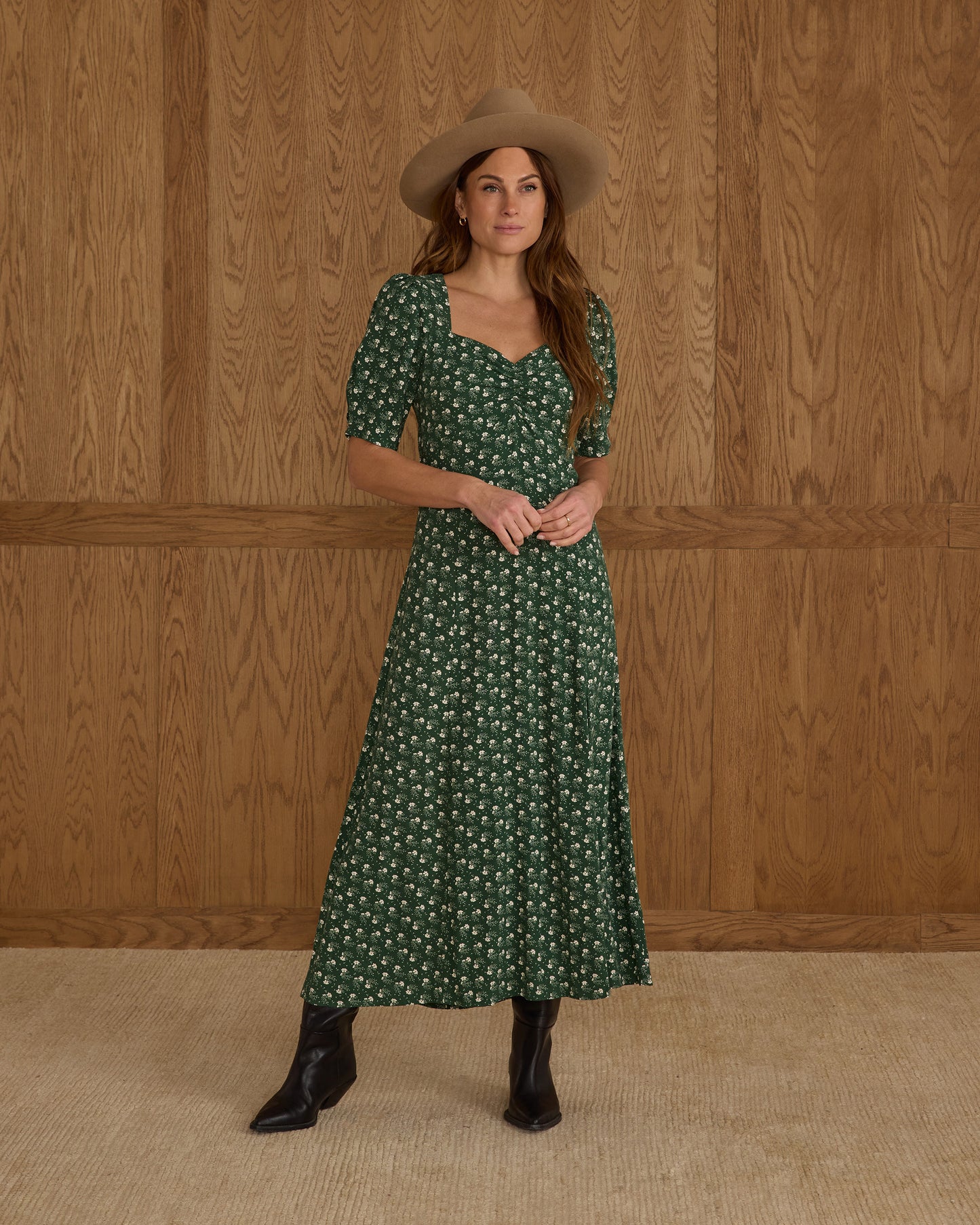 Violet Dress Green Ditsy
