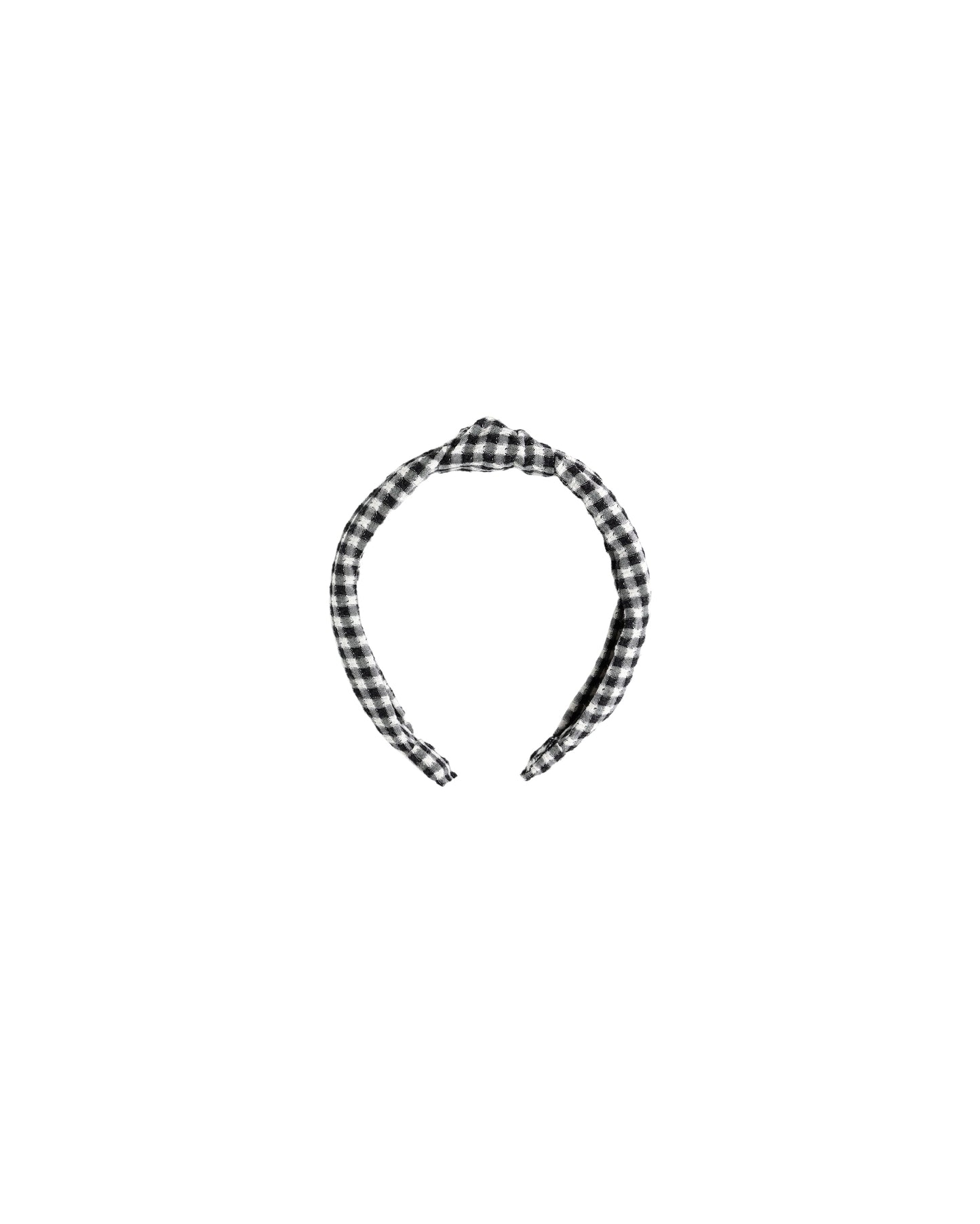 Knotted Headband Black Gingham