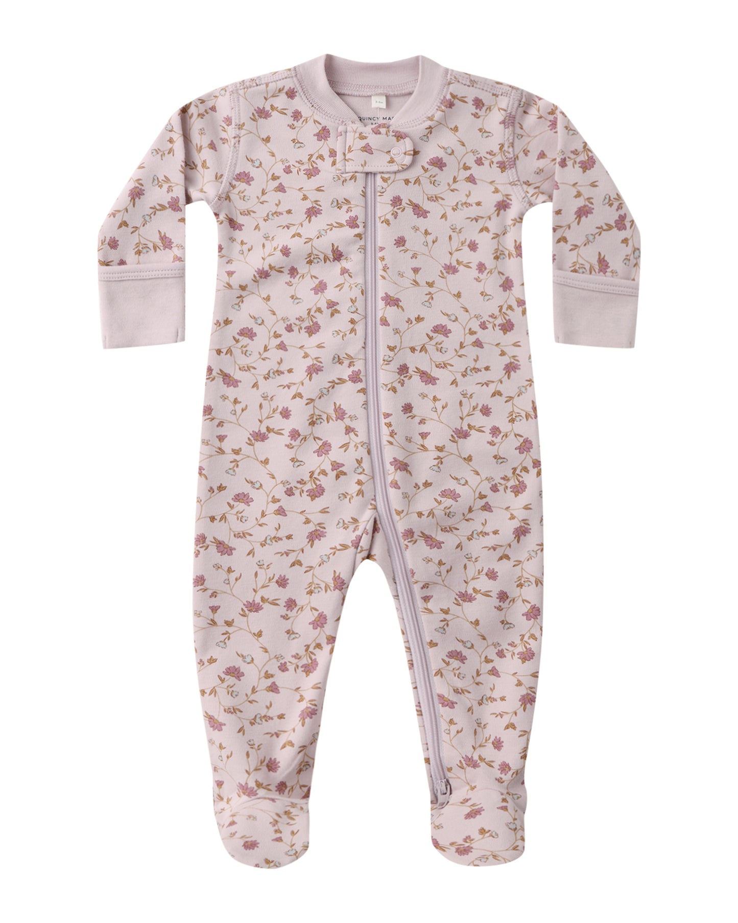Lilac Garden Zipper Footie