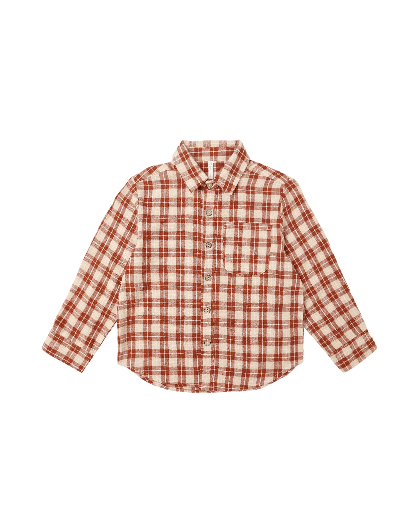 Collared L/S Shirt Red Plaid