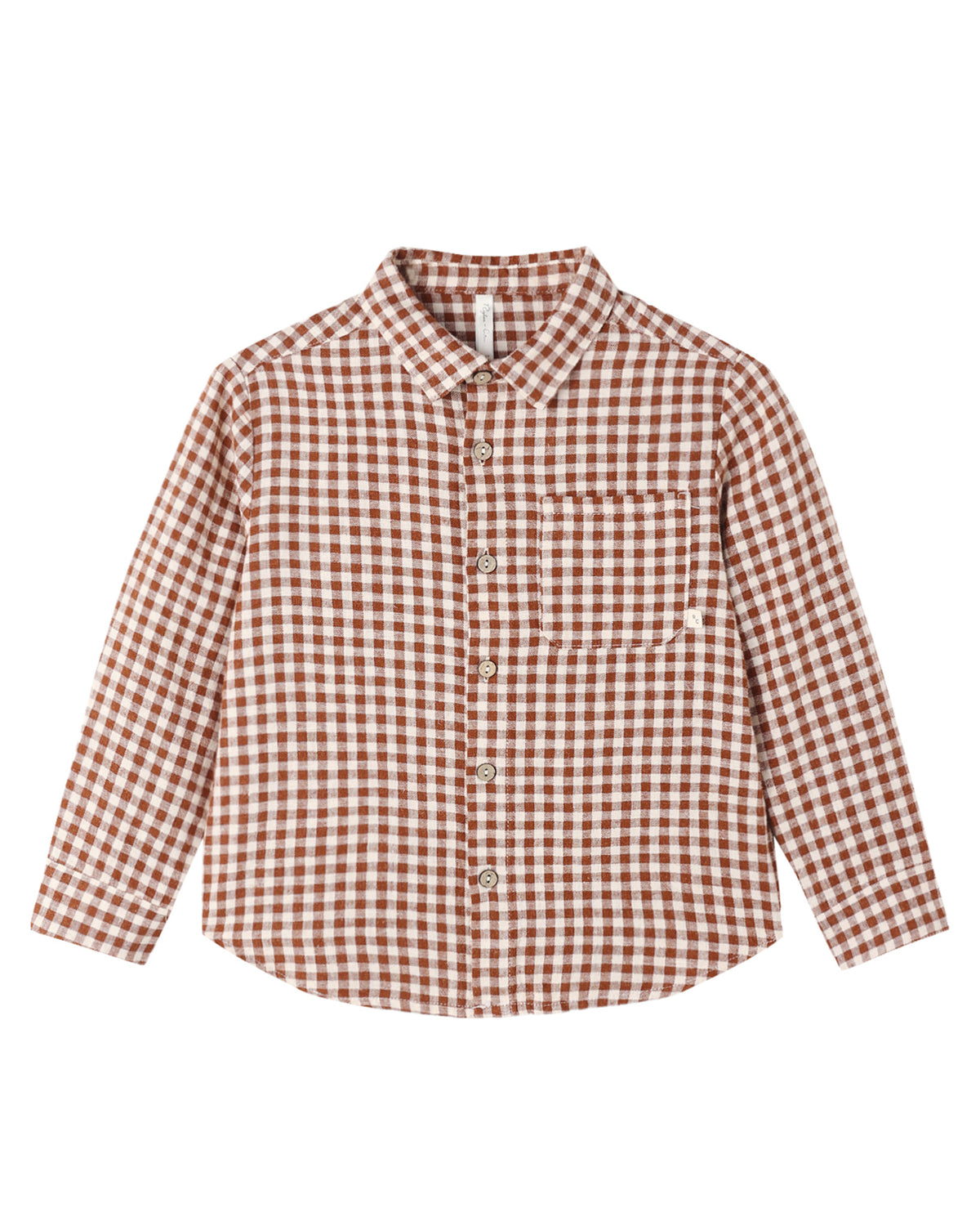 Collared Long Sleeve Shirt Brick Check