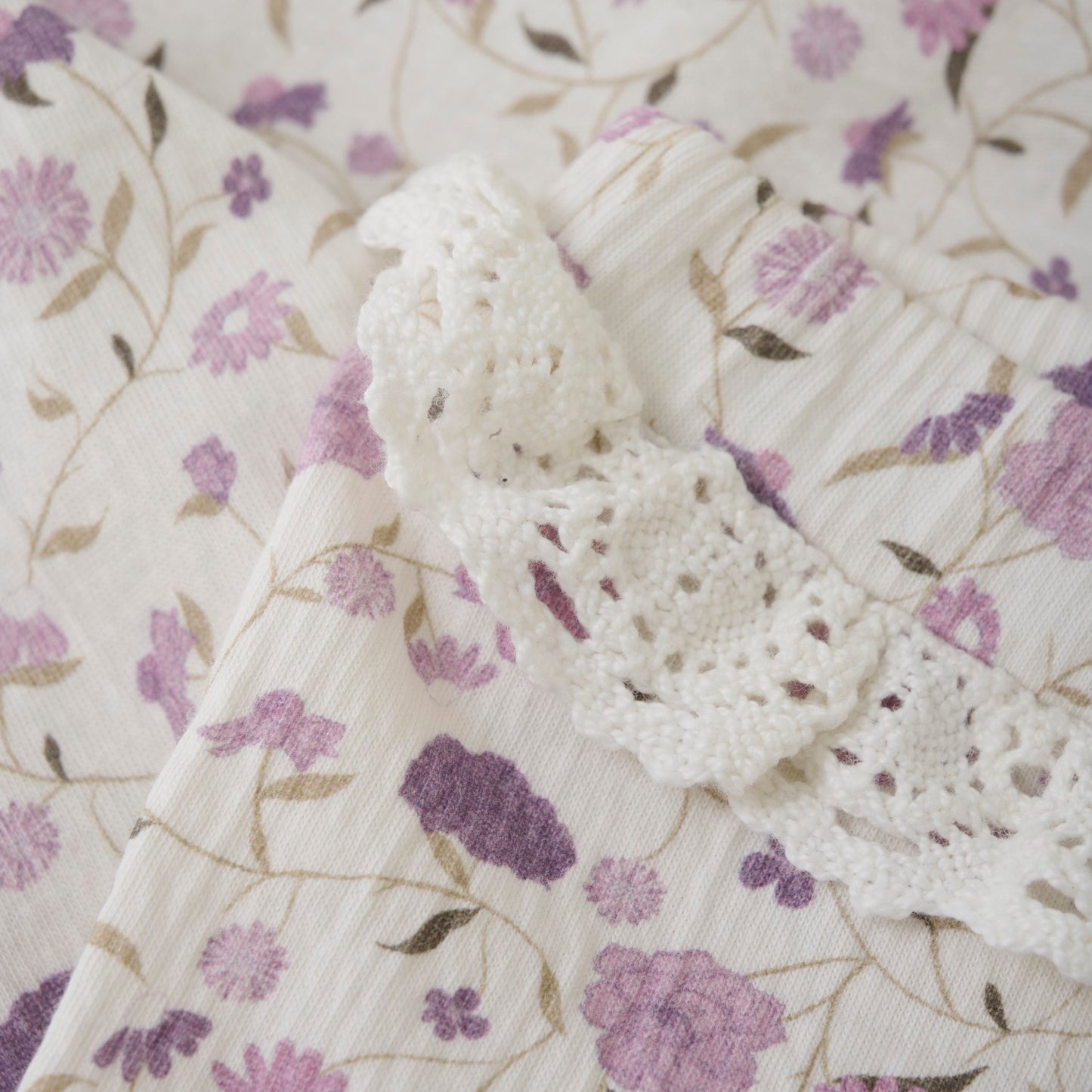 Eggnog Purple Floral Bodysuit Set