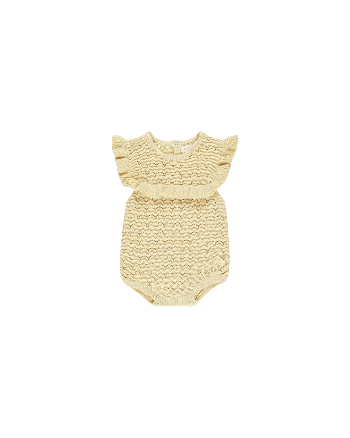 Pointelle Yellow Ruffle Romper