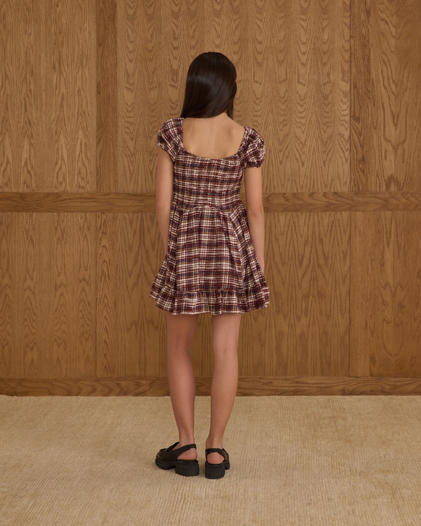 Stella Dress Burgundy Plaid Teen